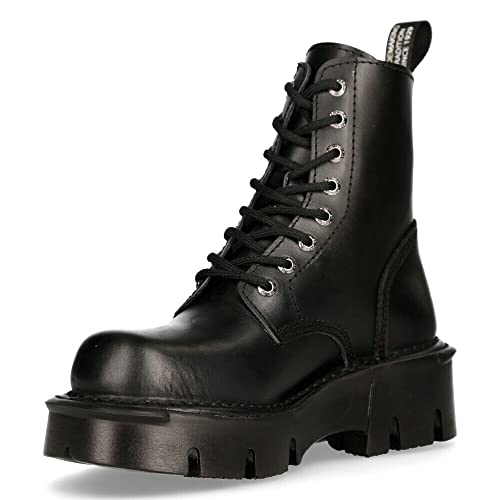 New Rock MILI-084N-S3 Schwarz Gotisch Stiefel Mode Militär Unisex 8 Loch Biker Schuhe Gote 38 von New Rock