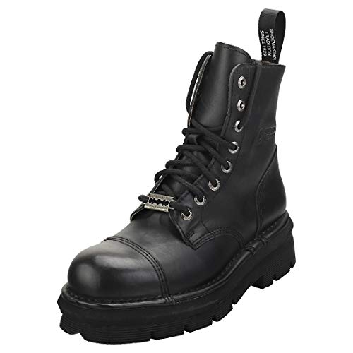 New Rock Military Stylish Boots Unisex Stiefel Klassisch Black - 43 EU von New Rock