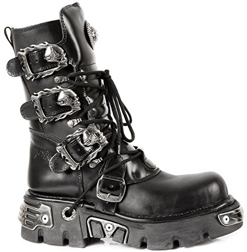 New Rock Shoes - Classic Reactor Boots with Skull Buckles UK 11 von New Rock