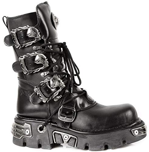 New Rock Shoes Classic Reactor Boots with Skull Buckles UK 7.5 von New Rock