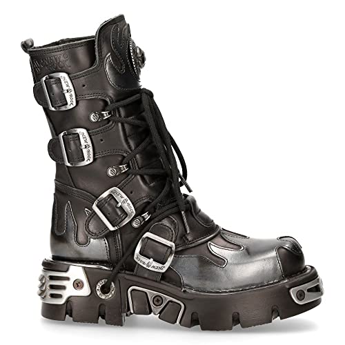 New Rock Stiefel Schwarz Muster 591 S2 Biker Goth Boots Rabatt Preis von New Rock