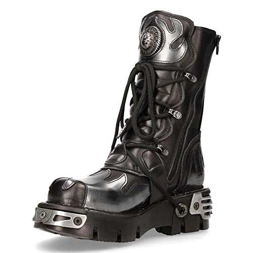 new rock Stiefel Schwarz Muster 591 S2 Biker Goth Boots Rabatt Preis von New Rock