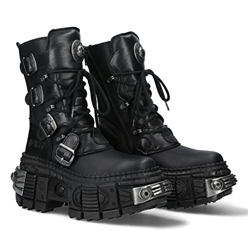 New Rock TANK Power Plattformstiefel, Unisex, Schnallen, Reißverschluss, Schwarz Metallic Collection Black Boots M.WALL373-S3, Schwarz , 41 EU New Rock TANK Power Plattformstiefel, Unisex, Schnallen, Reißverschluss, Schwarz Metallic Collection Black Boots M.WALL373-S3, Schwarz , 41 EU von New Rock
