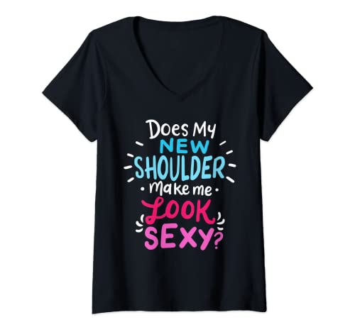 Damen My New Shoulder Damen Lustige Schulter Ersatz OP T-Shirt mit V-Ausschnitt Damen My New Shoulder Damen Lustige Schulter Ersatz OP T-Shirt mit V-Ausschnitt von New Shoulder Gag Gifts Bionic Custom Parts Club