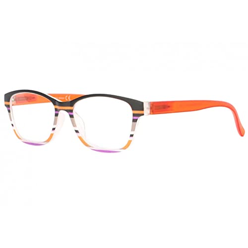 Lesebrille, Orange und Schwarz, rechteckig, Fashion Fyzza – Größe: Dioptrien 3 – Farbe: Orange – Herren von New Time