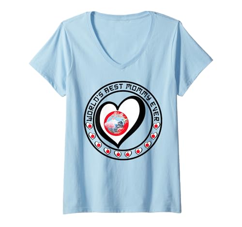Damen Die Weltbeste Mama Aller Zeiten hat das Glück, japanische Mama Mamma Bruh zu Sein T-Shirt mit V-Ausschnitt von New Year Celebrations Shogatsu Golden Week Holiday