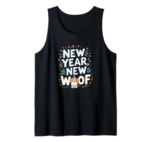 New Year New Woof 2026 Funny Dog Herren Kinder Damen Tank Top New Year New Woof 2026 Funny Dog Herren Kinder Damen Tank Top von New Year New Woof 2026 Funny Dog