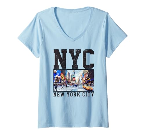 Damen NYC New York City NY Pride Souvenirs T-Shirt mit V-Ausschnitt von New York City - NYC Apparel & Gifts