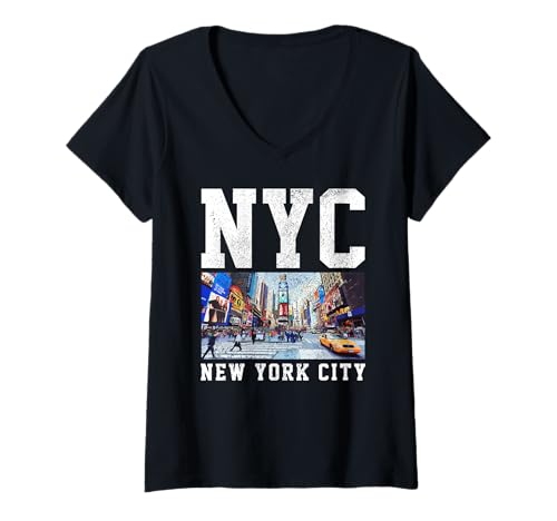 Damen NYC New York City NY Pride Souvenirs T-Shirt mit V-Ausschnitt von New York City - NYC Apparel & Gifts