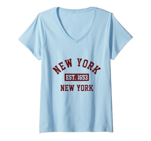 Damen New York City Est.1653 NYC NY Pride Souvenirs T-Shirt mit V-Ausschnitt von New York City - NYC Apparel & Gifts