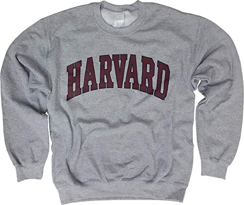 Harvard University Sweatshirt – Offiziell lizenzierter gewölbter Block-Rundhals, GRAU, Small von New York Fashion Police