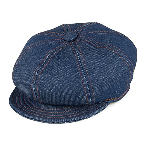 New York Hat & Co. Denim Stitch Spitfire Cap Bakerboy Ballonmütze (M) von New York Hat & Co
