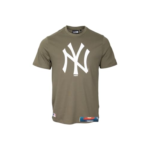 New York Yankees T-Shirt Herren NY MLB New Era Fanartikel 100% Baumwolle + Fanergy Traubenzucker (DE/NL/SE/PL, Alphanumerisch, M, Regular, Regular, Oliv) von New York Yankees