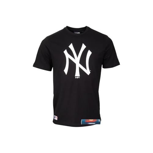 New York Yankees T-Shirt Herren NY MLB New Era Fanartikel 100% Baumwolle + Fanergy Traubenzucker (DE/NL/SE/PL, Alphanumerisch, XL, Regular, Regular, Schwarz) von New York Yankees