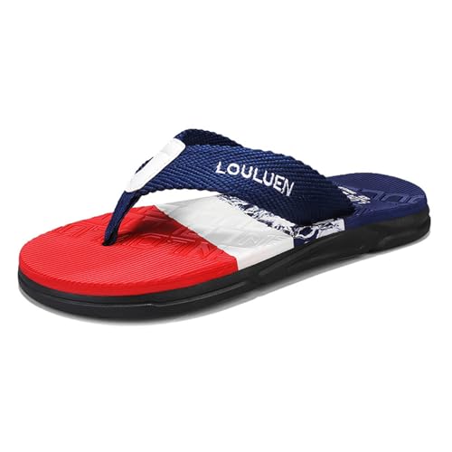 New front Damen Herren Zehentrenner Männer sommer Flipflops V2 Sandalen Badelatschen Slides Pantoffeln für Geschenk Urlaub Strand Beach Hawaii Schwimm Pools Waserpark Wandern, Blau, 42 von New front