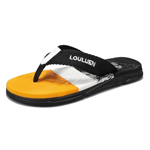 New front Damen Herren Zehentrenner Männer sommer Flipflops V2 Sandalen Badelatschen Slides Pantoffeln für Geschenk Urlaub Strand Beach Hawaii Schwimm Pools Waserpark Wandern, Schwarz, 43 von New front