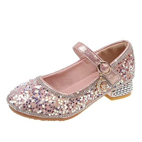 New front Elegante Schuhe Mädchen mit Absatz Prinzessin Kinder Cosplay Sandalen Partys Klett Geburtstag Halloween Fest Hochzeiten Fasching Rosa 26 von New front
