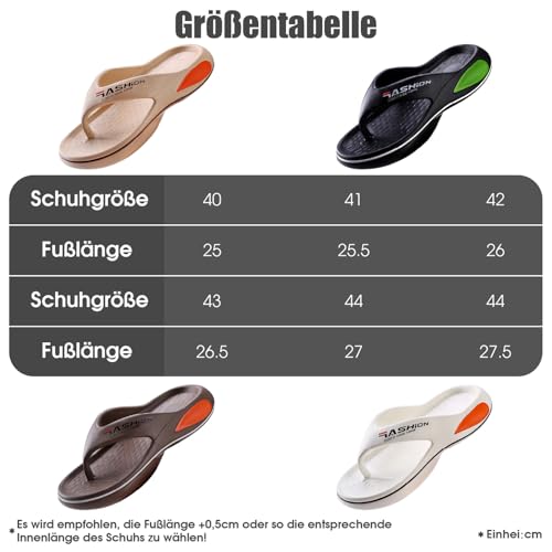 New front Flip Flops für Herren EVA Männer Zehentrenner V2 Sandalen Badelatschen Pantoffeln für Surfen Strand Beach Hawaii Freizeit Alltag Schwimm Pool, Bronze, 42 von New front
