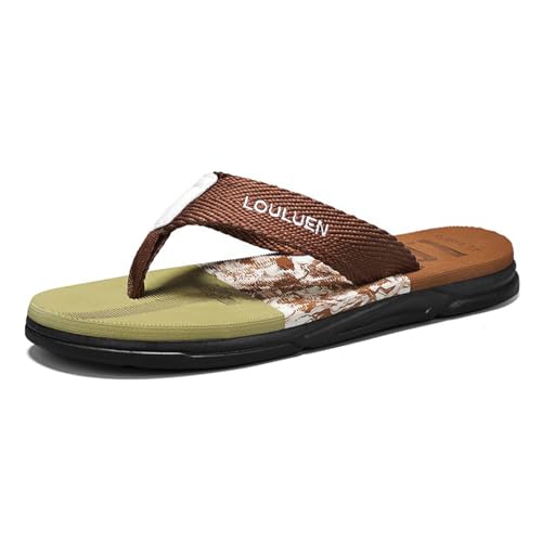 New front Herren Flip Flops Mämmer V2 Sandalen Zehentrennner Sommer Hausschuhe Pantoffeln Slides für Beach Surfen Strand Hawaii Geschenk Wandern Spaziergang Schwimm Pools, Braun, 40 von New front