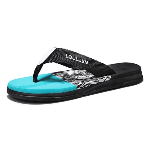 New front Herren Flip Flops Mämmer V2 Sandalen Zehentrennner Sommer Hausschuhe Pantoffeln Slides für Beach Surfen Strand Hawaii Geschenk Wandern Spaziergang Schwimm Pools, Schwarz, 40 von New front