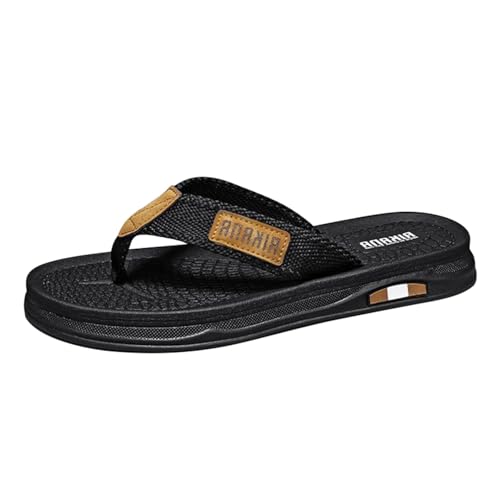 New front Herren Flipflops Damen Zehentrenner Jungen sommer Hausschuhe Pantoffeln für Strand Beach Urlaub Wandern Sommerschuhe V2 Sandalen Surfen Spaziergang, Schwarz, 39 von New front