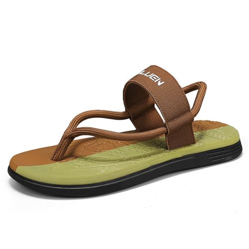 New front Herren Flipflops für Sommer Männer surfen zehentrenner V2 Sandalen Pantoffeln Slides Hausschuhe für Beach Strand Urlaub Wandern Wasserpark Schwimm Pools Spaziergang, Grün, 45 von New front
