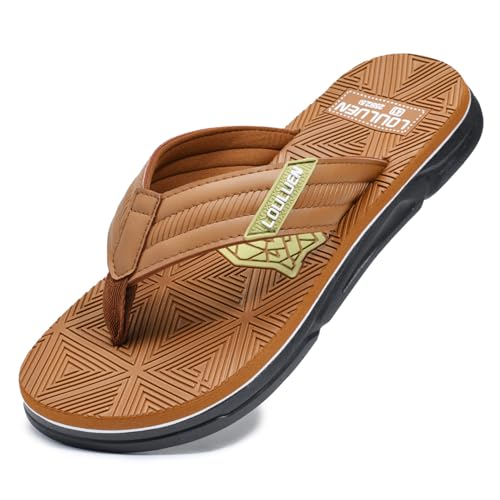 New front Herren Sommer Flipflops Männer surfen Zehentrenner Pantoffeln V2 Sandalen Slides Hausschuhe für Beach Pool Strand Schwimm Urlaub Wandern Spaziergang, Braun, 41 von New front