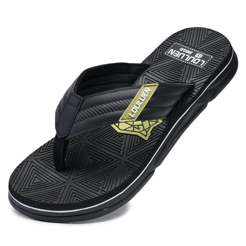 New front Herren Sommer Flipflops Männer surfen Zehentrenner Pantoffeln V2 Sandalen Slides Hausschuhe für Beach Pool Strand Schwimm Urlaub Wandern Spaziergang, Schwarz, 42 von New front