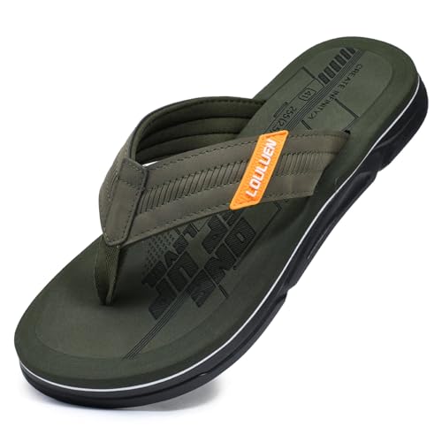 New front Herren V2 Sandalen Männer Freizeit Flipflops Badelatschen Zehentrenner Slides für Strand Badzimmer Sommer Wasserpark Wandern Urlaub Pools Schwimmen, Grün, 41 von New front