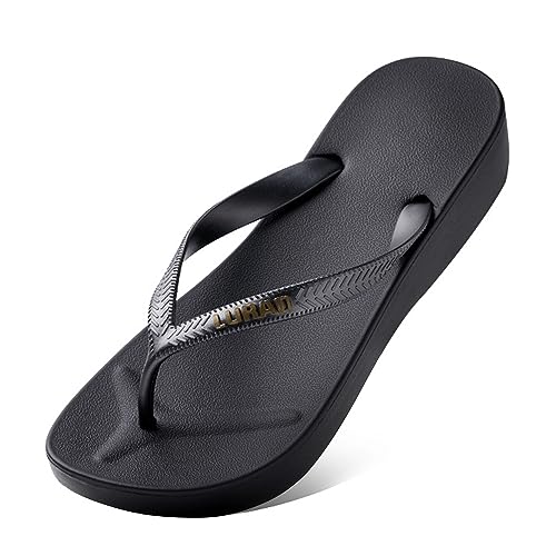 New front Summer Sandals Comfortable Flip Flops Swimming Pool Beach Women's Flip Flops Fashion Yoga Mat Thong Sandals Flat Wandern Zuhause Size 35-40,Schwarz,38 von New front