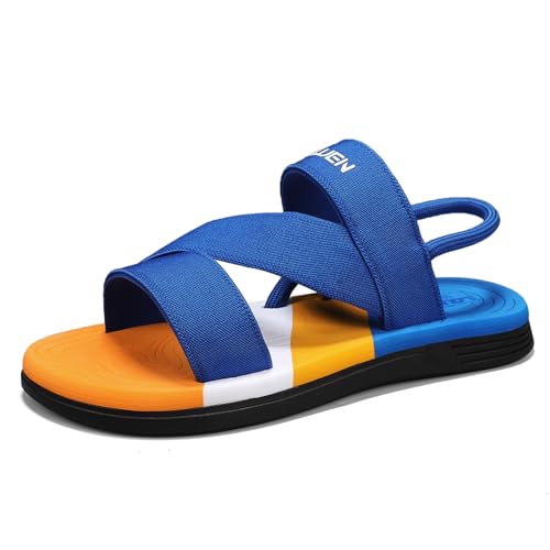New front Unisex Flipflops Herren Zehentrenner Männer Hausschuhe Damen Badelatschen Slides Pantoffeln für Geschenk Urlaub Strand Beach Schwimm Badezimmer Pool Wandenrn, Blau, 42 von New front