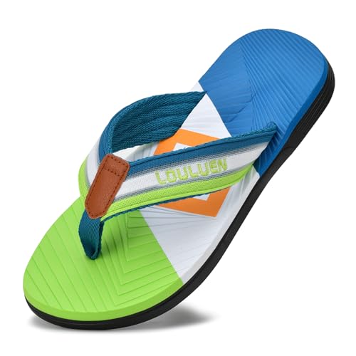 New front sommer Zehentrenner filp-flops für Herren Jungen slipper Pantoffel Badeschuhe Hausschuhe für Strand Urlaub Beach Wasserpark Schwimm Pools baden, Blau, 45 von New front