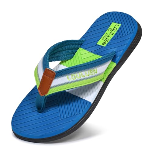 New front sommer Zehentrenner für Herren Jungen Flipflops Hausschuhe Slipper Pantoffeln für Urlaub Strand Wandern Beach Surfen Camping Zuhause Schwimm Pools, Blau, 44 von New front