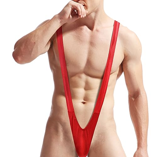 NewBull Mankini Borat Badehose Herren lustige Badeanzug Tankini Badeshorts Schnur Tanga Unterwäsche V-Förmiger Party-Kostüm Bikini für Männer Halloween Kostüm Retro Sexy von NewBull