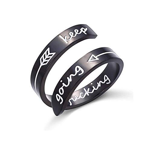 NewChiChi Ring Inspiration, gravierte Haltringe aus Edelstahl, verstellbarer Ring für Männer und Frauen von NewChiChi