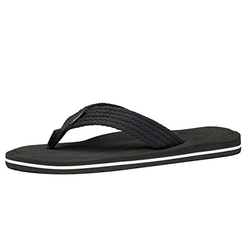 NewDenBer Flip Flops Herren Leicht Zehentrenner Beach Pool Sandalen (42 EU, Schwarz) von NewDenBer