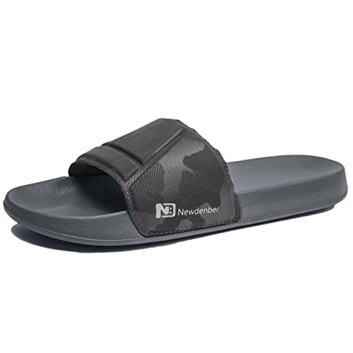 NewDenBer Badelatschen Herren Sports Sandalen Beach/Pool Slide Badeschuhe Dunkelgrau Gr. 40 von NewDenBer