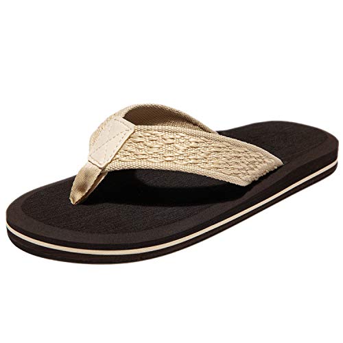 NewDenBer Classic Plush Damen Herren Flip Flips (39 EU, Braun Beige) von NewDenBer