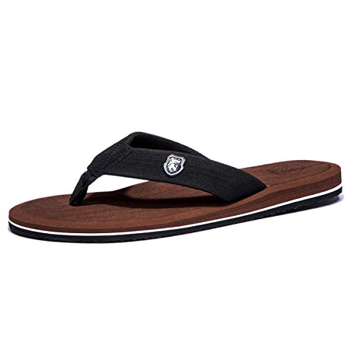 NewDenBer Classic Plush Herren Flip Flops (45 EU, Braun) von NewDenBer