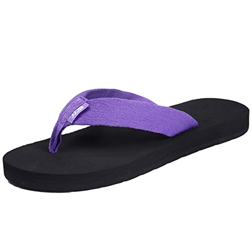 NewDenBer Flip Flops Damen Bequeme Zehentrenner Sommer Beach Pool Sandalen (37 EU, Lila) von NewDenBer