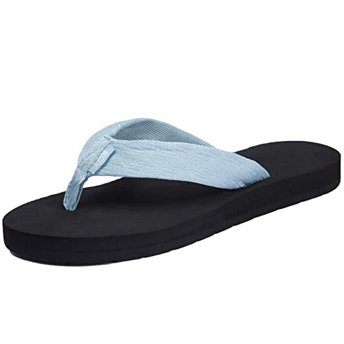 NewDenBer Flip Flops Damen Bequeme Zehentrenner Sommer Beach Pool Sandalen (38 EU, Blau) von NewDenBer