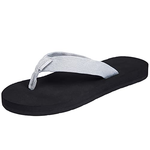 NewDenBer Flip Flops Damen Bequeme Zehentrenner Sommer Beach Pool Sandalen (39 EU, Grau) von NewDenBer