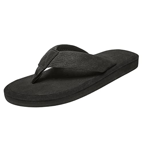 NewDenBer Flip Flops Damen Herren Stoff Zehentrenner Beach Pool Sandalen (39 EU, Schwarz) von NewDenBer