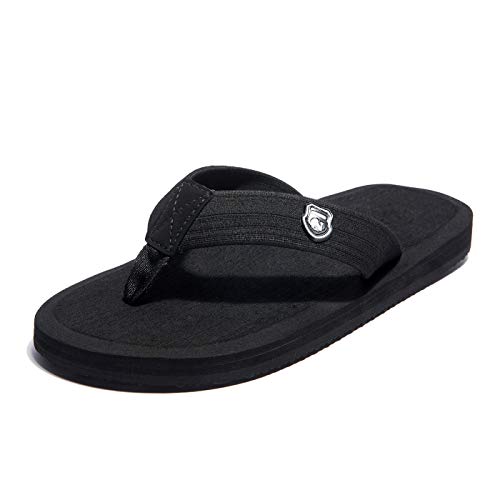 NewDenBer Flip Flops Damen Herren Zehentrenner Beach Pool Sandalen (37 EU, Schwarz(All Black)) von NewDenBer