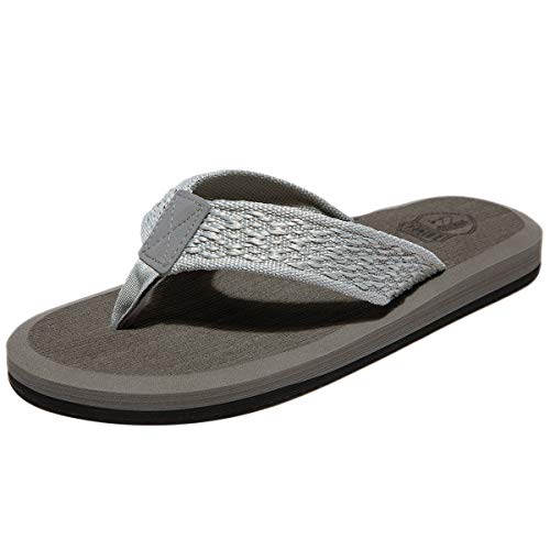 NewDenBer Flip Flops Herren Surfen Zehentrenner Beach Pool Sandalen (48 EU, Grau) von NewDenBer