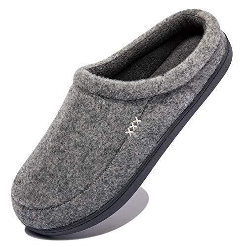 NewDenBer Hausschuhe Damen Memory Foam Warme Bequeme Weiche Gefüttert Winter Pantoffeln (43/44 EU, Grau) von NewDenBer