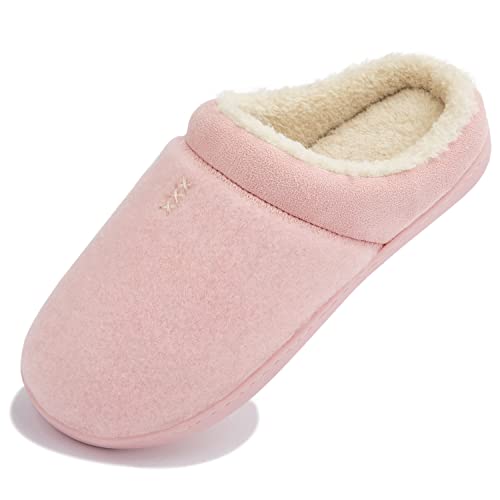 NewDenBer Hausschuhe Damen Rückstellschaum Winter Bequeme Weiche Plüsch Gefüttert Warme Pantoffeln (41/42 EU, Rosa) von NewDenBer