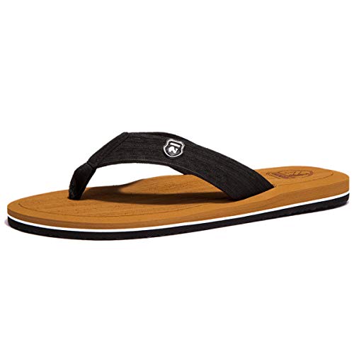 NewDenBer Herren Flip Flops Surfen Zehentrenner Beach Pool Sandalen (48 EU, Gelb) von NewDenBer