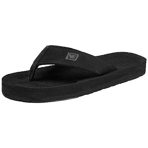 NewDenBer Herren Flip Flops Surfen Zehentrenner Sports Sandalen Beach/Pool Pantoffeln Schwarz Gr.43.5 von NewDenBer