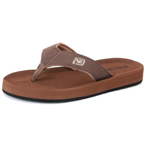 NewDenBer Herren Flip Flops Surfen Zehentrenner Sports Sandalen Beach/Pool Pantoffeln Tawny Gr.44.5 von NewDenBer